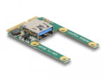 Delock Mini PCIe I/O 1 x A-típusú USB 2.0-s csatlakozó (teljes méret/fél méret) (80039) (80039) - flylite