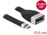 Delock FPC lapos csík kábel USB Type-C - DisplayPort (DP Alt Mode) 4K 60 Hz 13, 5 cm (86731) (86731) - flylite