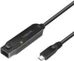 LogiLink USB 3.2 Gen2 kábel, USB-C/M-USB-C/F, erősítő, fekete, 5 m (UA0418) (UA0418) - flylite