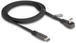 Delock USB 2.0 Laposkábel USB Type-C apa - USB Type-C apa USB Type-C apa hajlított PD 3.0 60 W 1 m fekete (80751) - flylite
