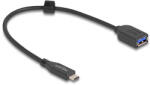 Delock USB 10 Gbps koax kábel USB Type-C apa A-típusú anya 25 cm hosszú (60567) (60567) - flylite