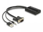 Delock HDMI VGA adapter audió funkcióval 25 cm (64172) - flylite