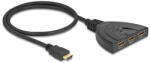 Delock HDMI switch 3 x HDMI bemenet - 1 x HDMI kimenet 8K 60 Hz, integrált kábellel 60 cm (18649) - flylite