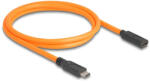 Delock USB 5 Gbps kábel USB Type-C apa - USB Type-C anya kötött felvételre 1 m narancs színű (87960) (87960) - flylite