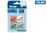 MILAN 4 darabos radírkészlet, Milan, szintetikus, többszínű, 2.8x2.8x1.3cm (320013)