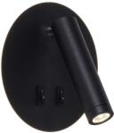 Zuma Line W4107-BK-LED Aplica spot de perete CIRCA, LED 5, 5 W/230 V + LED 2, 5 W, negru (ZL1000)