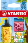 STABILO BOSS MINI Animal Vibes, szett, neon színek, 3 db