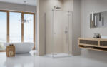 Radaway Essenza Brushed Nickel ? KDJ szögletes ? szálcsiszolt króm zuhanykabin 80x100 átlátszó jobbos
