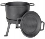 Rossner Öntöttvas bográcskészlet, 3 részes, Rossner, Öntöttvas, Fekete, 10l (929039)