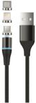 Setty Cablu Incarcare USB-A - Lightning / microUSB / USB-C Setty Magnetic DT 3in1, 12.5W, 1m, Negru - evomag