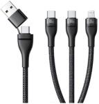 Baseus USB 2.0 Type C Lightning + Micro USB Töltő/adat Fekete 1.5m P10377501111-00 (P10377501111-00)