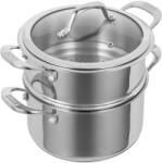 Kuhn Rikon Switzerland Kuhn Rikon gőzölő, Allround, 2, 3 literes űrtartalom, Ø 18 cm, prémium minőségű, ergonomikus fogantyú, rozsdamentes acél, üveg fedél, tál betétes, kompatibilis minden hőforrással, rozsdamentes acél (3
