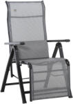 Outsunny összecsukható és 9 szinten állítható kerti napozóágy derékpárnával, Szürke