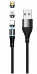 Setty Cablu Incarcare USB-A - Lightning / microUSB / USB-C Setty Magnetic 3in1, 10W, 1m, Negru - evomag