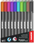 Kores Set 10 x Marker permanent Kores, varf fin - 1 mm, 10 culori (KO22141)