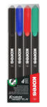 Kores Set 4 x Marker permanent Kores, varf fin - 1 mm, 4 culori (KO22140)