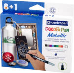Centropen Markere permanente pentru decor Slim 2737 Centropen, 8+1 culori metalice (CE273709)
