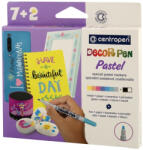 Centropen Markere permanente pentru decor slim 2738 Centropen, 7+2 culori pastel (CE273803)