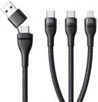 Baseus FLASH SERIES III cablu de date 3in1 Type-C/USB - 2 Type-C/lightning, 150cm, NEGRU (P10377501111-00)