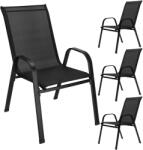 SPRINGOS textilén kerti szék acél vázzal 4db, 120kg, 73x55, 5x93cm, fekete (GF0117)