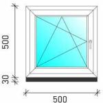  50×50 Bukó-nyíló műanyag ablak