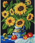 MagicArt Goblen diamant MagicArt - Buchet de floarea-soarelui, 30 x 40 cm, cu mărgele rotunde (EJ941)