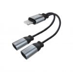 XO Design NB-R160A audio adapter, szürke (2 x Lightning to Lightning)