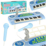 KIK Interaktív Zongora Orgona 37 Billentyű Mikrofon Állvány Kék