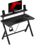 Greman Gamer Asztal, Acélváz, Praktikus Kampó, 120x60 Cm, Fekete