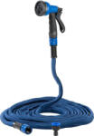 Strend Pro Kerti locsolótömlő, Strend Pro Garden, Flexi, kék, 1/2" - 3/4", 7, 3-15 m, 20 bar, flexibilis, nyújtható, szórópisztollyal, latex belső cső, textilborítás, önnyúló-összehúzódó technológia (TC266535)