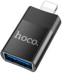 hoco. - OTG adapter (UA17) - Lightning USB-A-hoz, Plug & Play - fekete (KF239336)