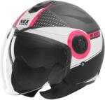 NOX Cască de motocicletă deschisă NOX N182 Round negru mat-roz (AIM140-2811)