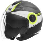 NOX Cască de motocicletă deschisă NOX N182 Round negru mat-galben fluo (AIM140-2809)