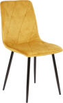  NAOMI mustársárga bársony étkezőszék fekete lábakkal
