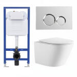 Welland Belluno Tornado fali WC + tartály króm nyomólappal - miniwebshop