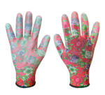 VERTO Kertész kesztyű, pu bevonat, rózsamintás, 4131X, 9 (97H145)