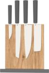 Butterfork Set de cuțite Butterfork + Suport pentru cuțite din stejar (cu magnet) Gri închis, AR-RPM9, Stejar S