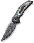 WEKNIFE WE Magnetron Mâner din Titan Negru cu Incrustație din Fibra de Carbon Nebula Lamă Heimskringla Damas