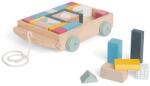 Bigjigs Toys Cărucior cu blocuri de lemn