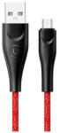 USAMS fonott kábel U41 microUSB 1 m 2 A - gyors töltés, piros (SJ393USB02, US-SJ393) (SJ393USB02)