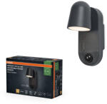 OSRAM Endura Osram kerti fali lámpa, kültéri LED reflektor mozgás- és alkonyérzékelővel, 3W, 155lm, 3000K, meleg, szabályozható fényerejű, szürke, IP54 (4099854678110)
