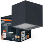 OSRAM Kerti fali lámpa, kültéri LED homlokzati lámpa, 14W, 550lm, 3000K, meleg, szabályozható fényerejű, szürke, IP44, Osram SMART+ WIFI (4099854474729)