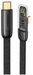 USAMS derékszögű USB-C-Lightning kábel PD 20W gyorstöltéssel Iceflake Series 1, 2 m fekete SJ583USB01 (SJ583USB01)