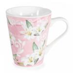 AFI Fehér virágos porcelán bögre - 280 ml (IMO-AFI-721540ROZSASZIN)