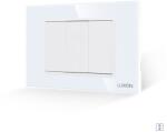 Luxion Intrerupator Jaluzele Mecanic 1M si 2 Taste False LUXION cu Rama din Sticla, Standard Italian, 3M