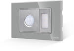 Luxion Senzor de Miscare 2M si Lampa de Veghe LUXION cu Rama din Sticla, Standard Italian, 3M - culoare gri