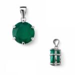  Pandantiv Onix Verde rotund fatetat 17x9 mm Argint 925 accesoriu elegant 1 Buc