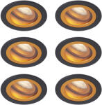 QAZQA 6 darabos modern, süllyesztett spotlámpa szett fekete és arany színben, forgatható és dönthető, IP44 - Chuck (111274)