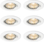 QAZQA 6 darabos modern, süllyesztett, dönthető, fehér spotlámpa szett GU10 50mm - Edu (111262)