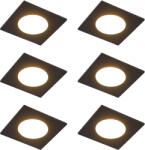QAZQA 6 darabos modern süllyesztett spotlámpa szett fekete LED-del, 3 lépésben dimmelhető IP65 - Simply (111266)